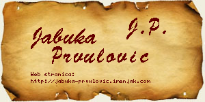 Jabuka Prvulović vizit kartica